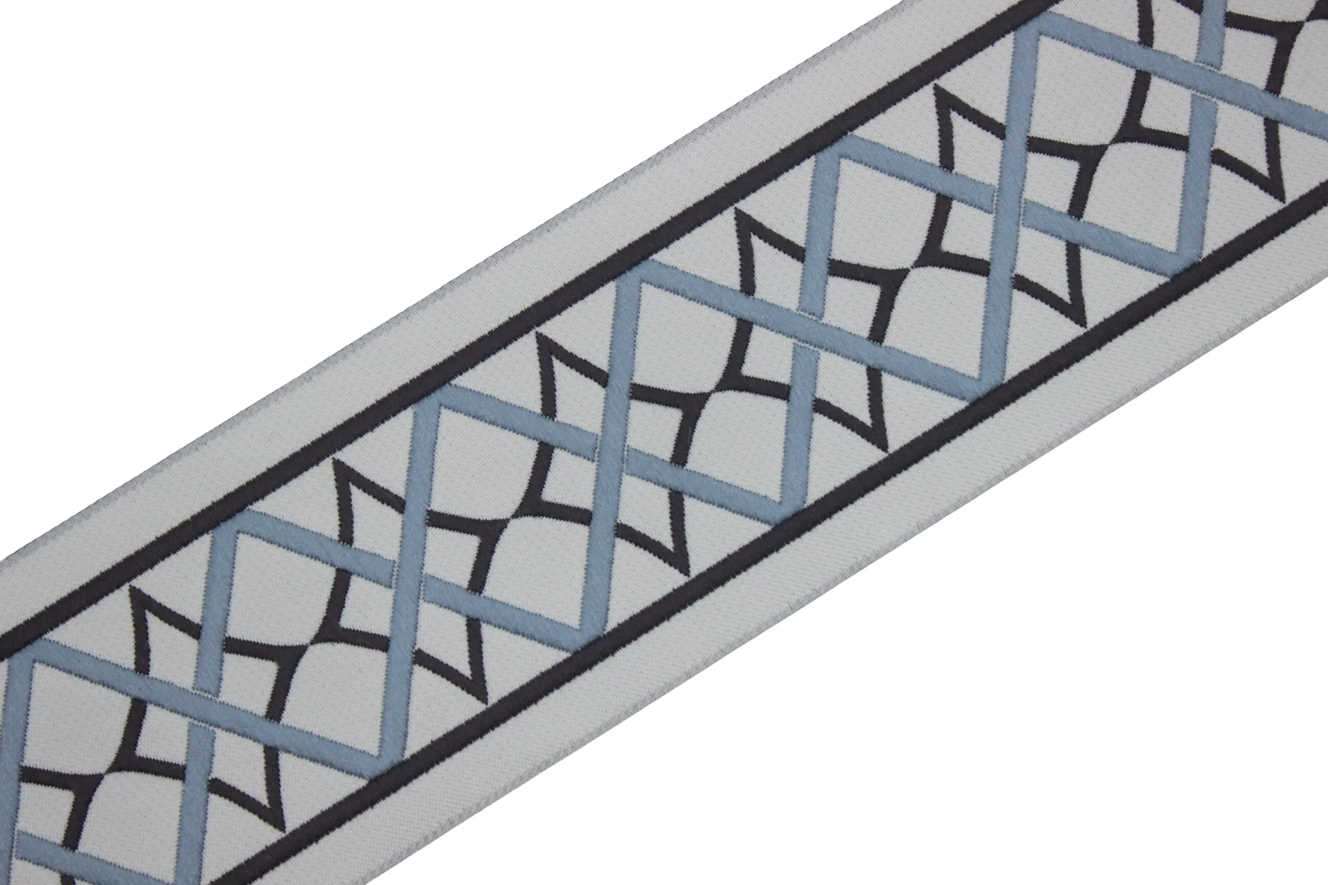 2.67" Black Blue Curtain Trim Tape, Upholstery Trim, Fabric Trimmings, Drapery Banding Trim Tape, Jacquard Ribbon, curtain trim ideas 183 V5