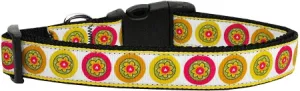 Autumn Daisies Nylon Dog Collar Medium Narrow