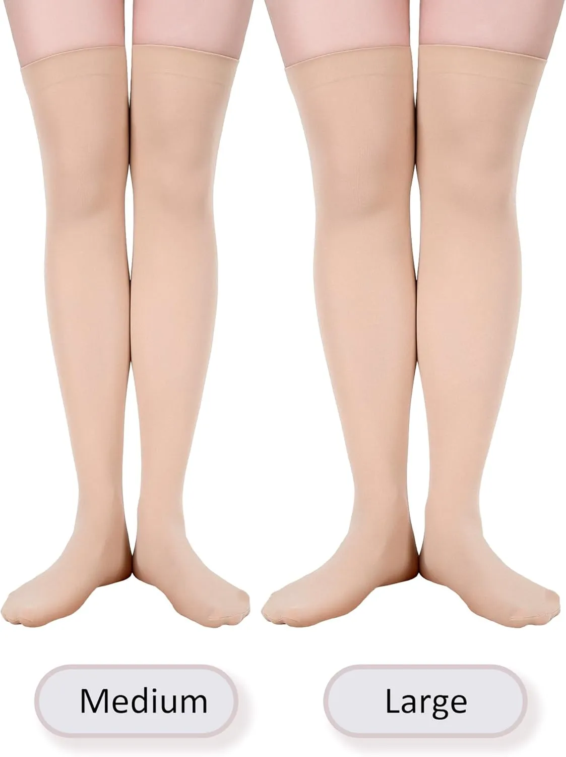 Boao 4 Pairs Women's Silk Thigh High Stockings Nylon Socks for Women Halloween Cosplay Costume Party Tights Accessory