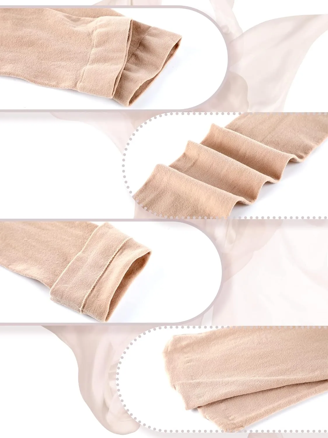Boao 4 Pairs Women's Silk Thigh High Stockings Nylon Socks for Women Halloween Cosplay Costume Party Tights Accessory