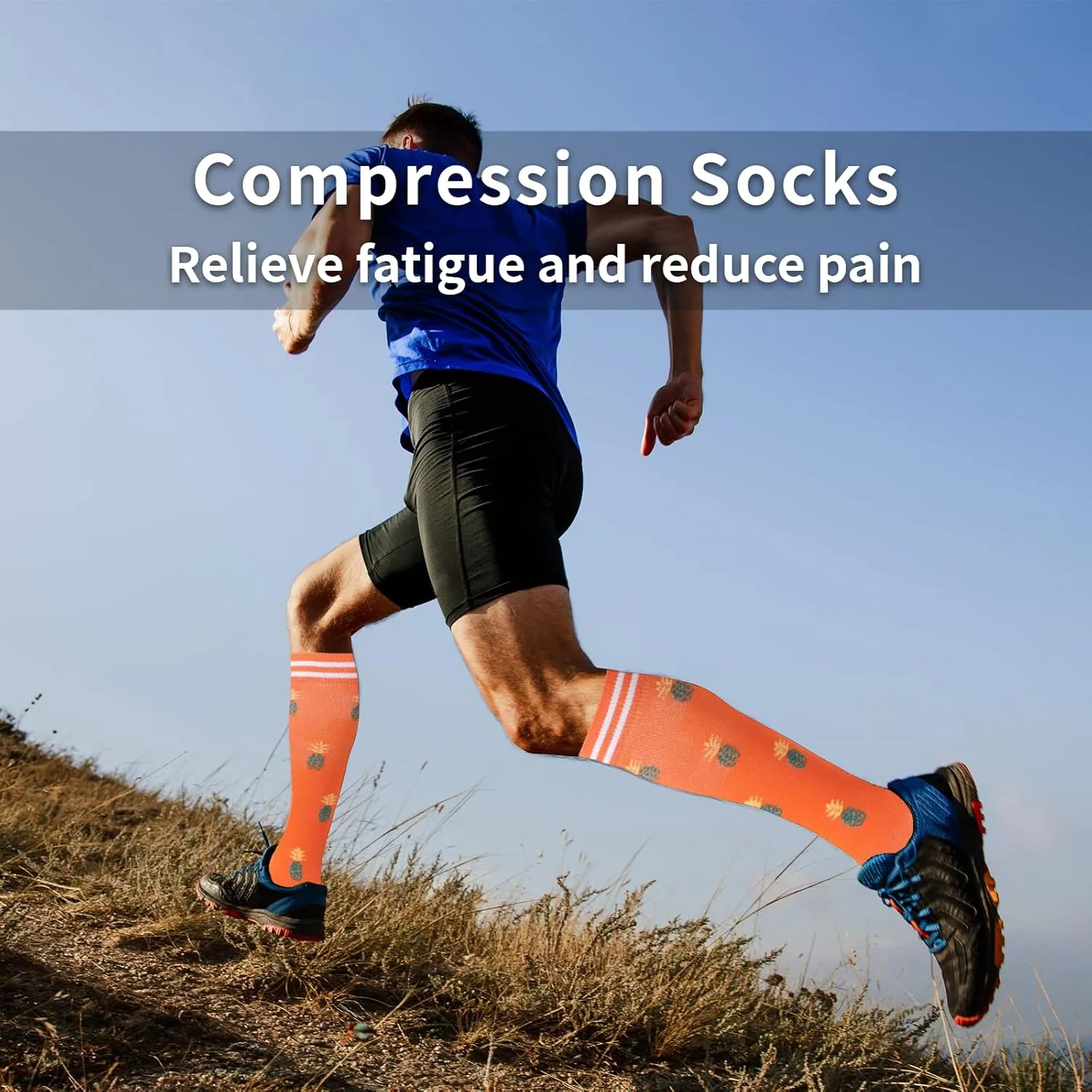 Compression Socks for Men and Women 5-14 inches of mercury, best for sports, nurses, travel and pregnant women