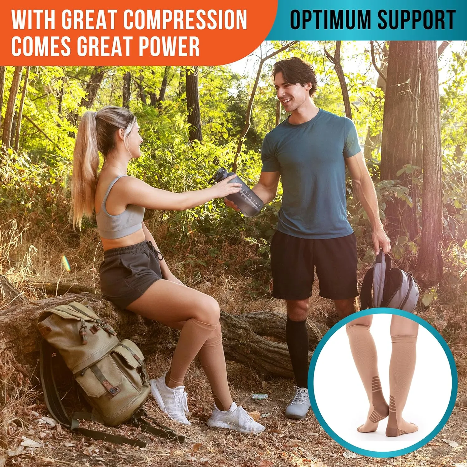 Compression Socks for Women and Men - Best Support for Running, Flying, Pregnancy - Knee High Graduated Compression Stockings