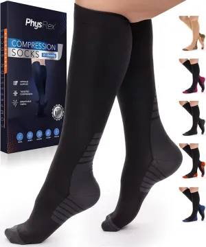 Compression Socks for Women and Men - Best Support for Running, Flying, Pregnancy - Knee High Graduated Compression Stockings