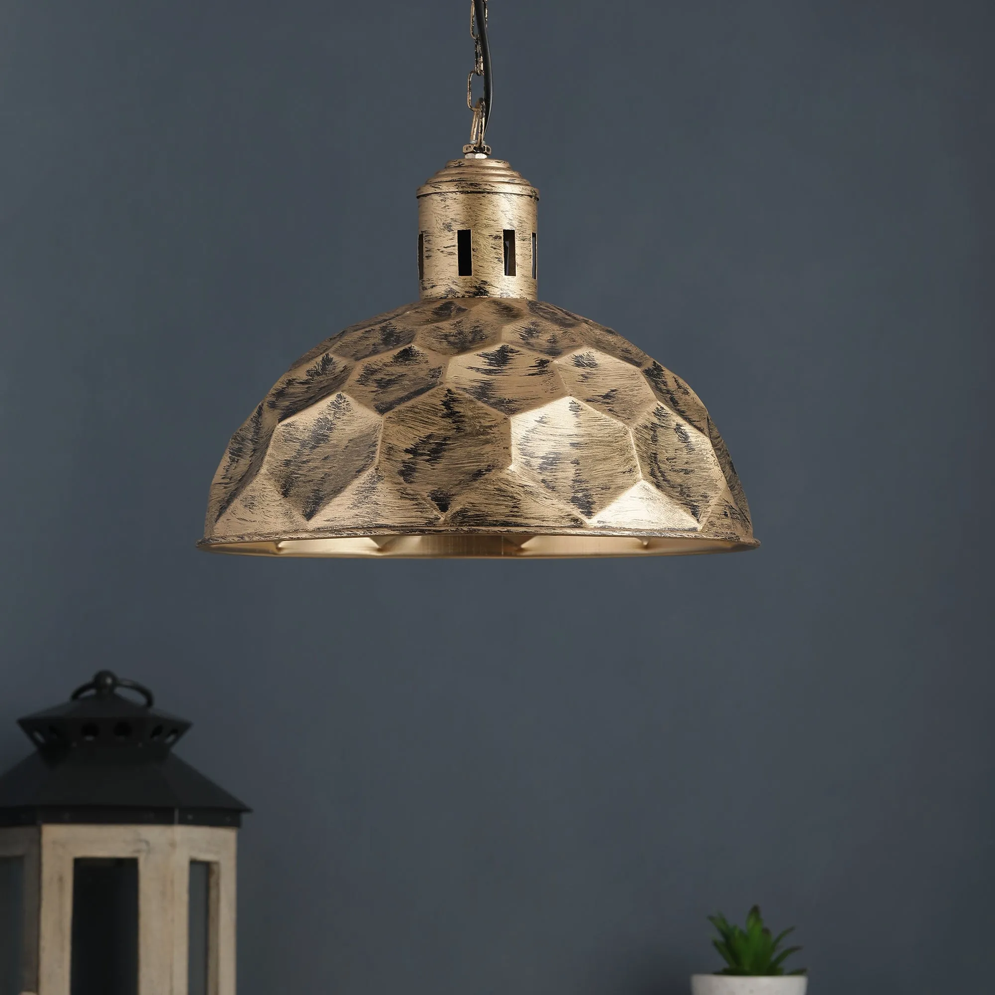 Copper Metal Single Hanging Light KATORA-HL-AB