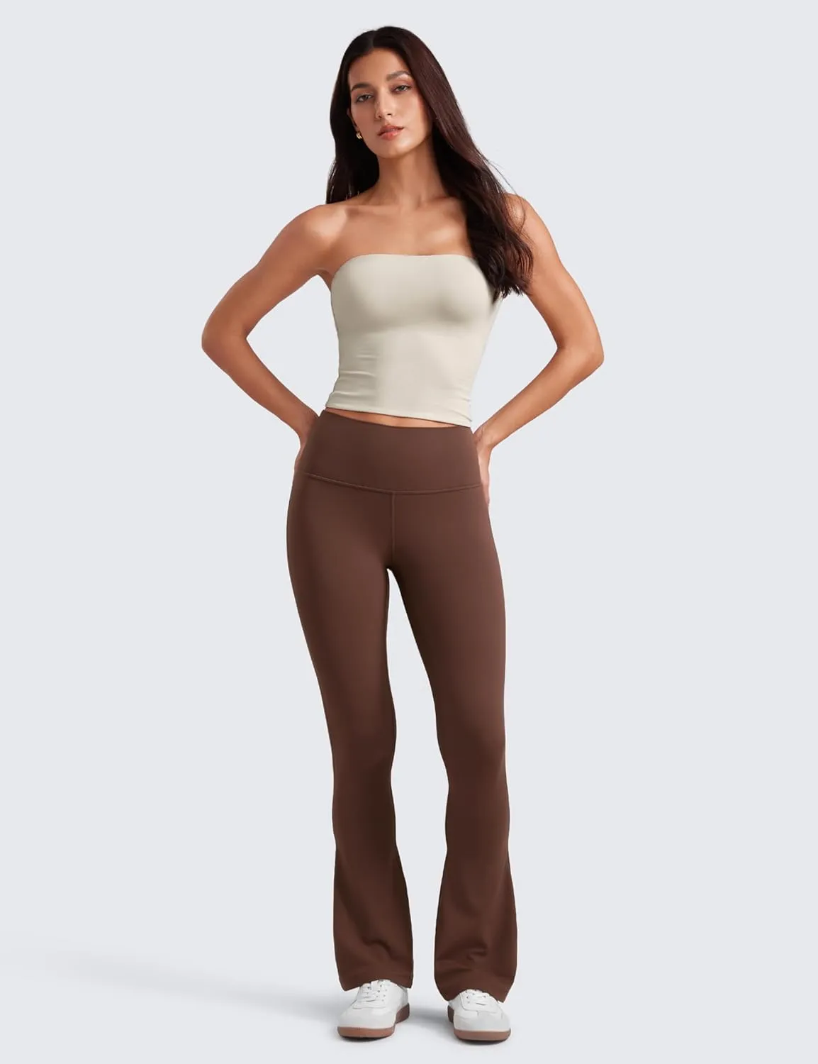 CRZ YOGA Butterluxe High Waist Mini Flared Leggings for Women 30"/31.5"/33'' - Bootcut Yoga Pants with Pocket Casual Lounge