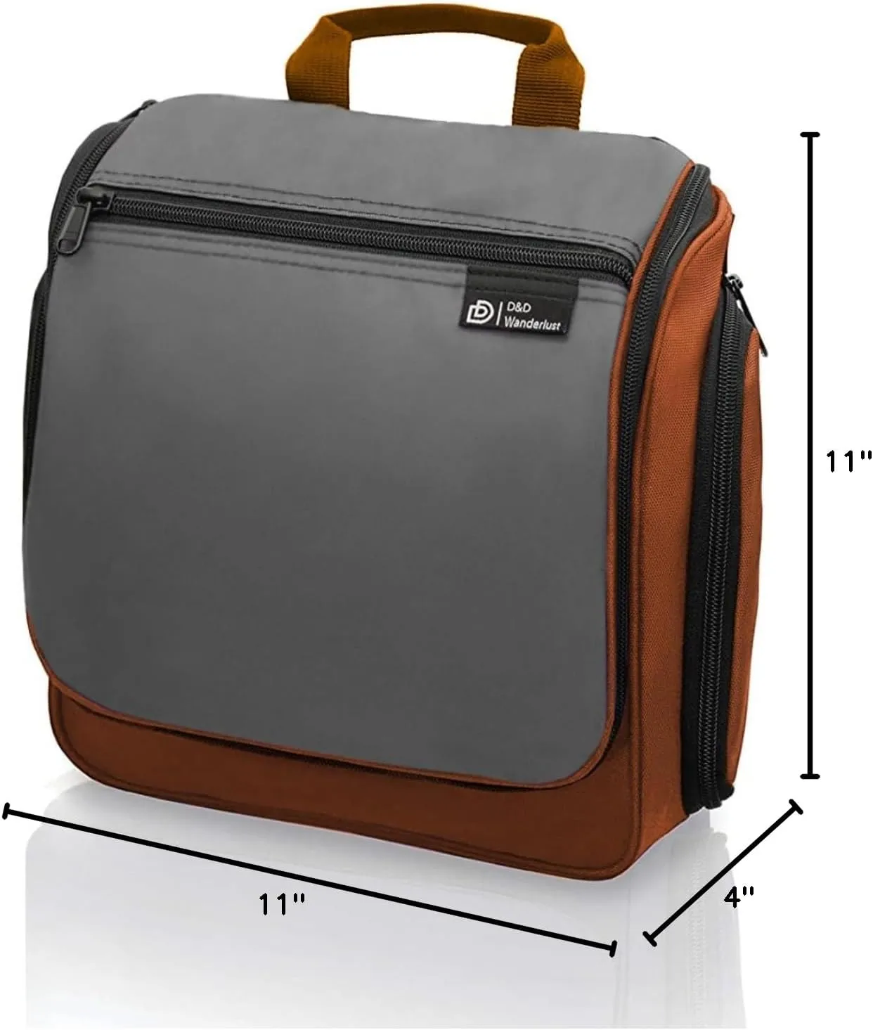 D&D Hanging Travel Toiletry Bag for Men and Women  Large Cosmetics, Makeup and Toiletries Organizer Kit with 10 Compartments, YKK Zippers, XXL Metal Swivel Hook, Water-Resistant Nylon