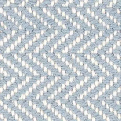 Herringbone Swedish Blue Handwoven Cotton Rug Swatch