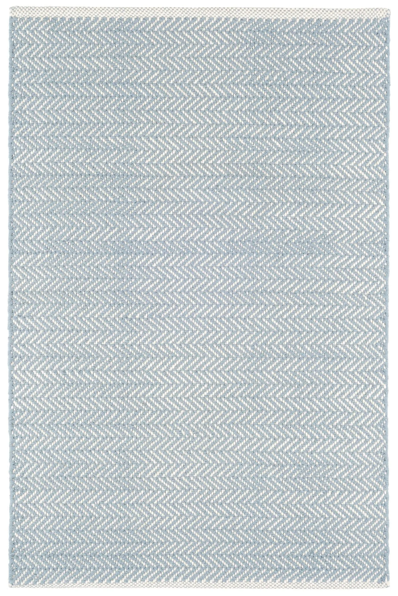 Herringbone Swedish Blue Handwoven Cotton Rug Swatch