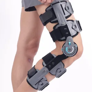 Hinged Post OP Knee Brace, ROM Knee Immobilizer Leg Braces Orthopedic Patella Knee Support Orthosis for ACL, PCL, MCL Injury, Meniscus Tear, Adjustable for Left Leg and Right Leg,One Size