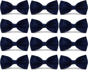 Men's Bowties Formal Satin Solid - 6/12 Pack Bow Ties Pre-tied Adjustable Ties for Men Many Colors Option in bulk