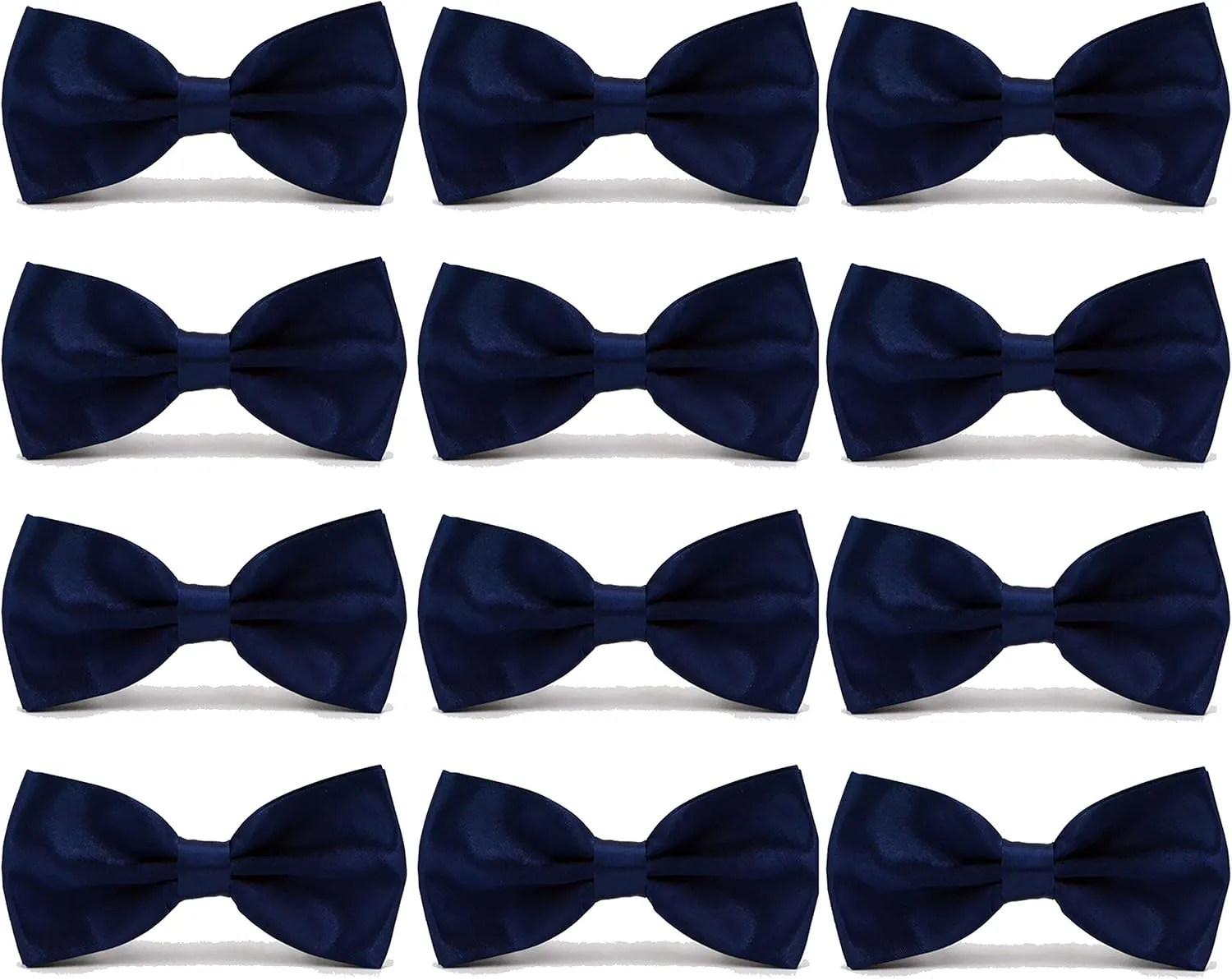 Men's Bowties Formal Satin Solid - 6/12 Pack Bow Ties Pre-tied Adjustable Ties for Men Many Colors Option in bulk
