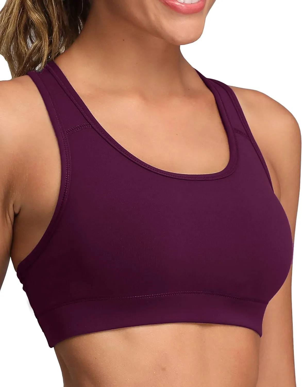 Oalka Women's Racerback Sports Fitness Support Workout Running Bras