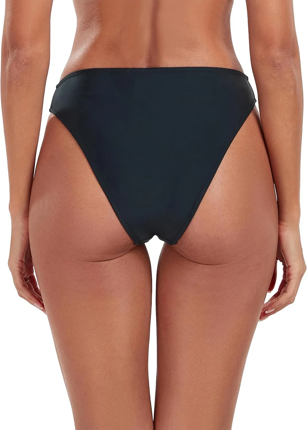 Ocean Blues Women's Cheeky High Leg Bikini Bottom Mid Rise Swim Bottom