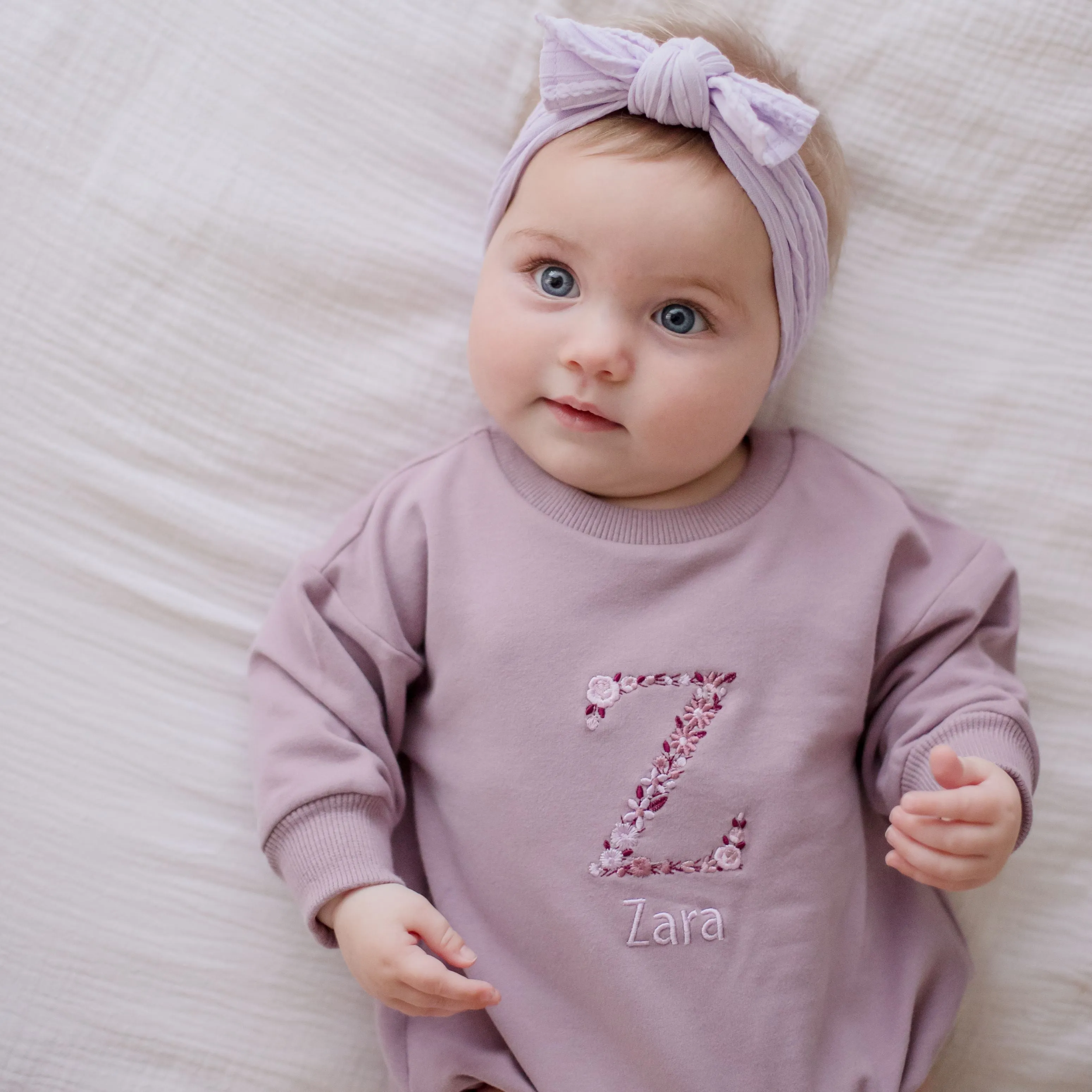 Personalised Floral Design Baby and Toddler Rompers