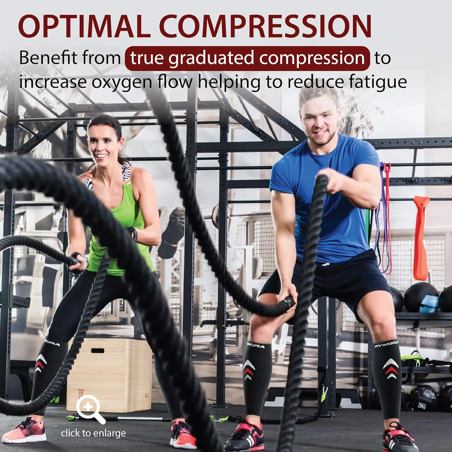 Rymora Calf Compression Sleeves Men Women - Leg Compression Sleeve Footless Socks - Shin Splint Relief Fitness Running
