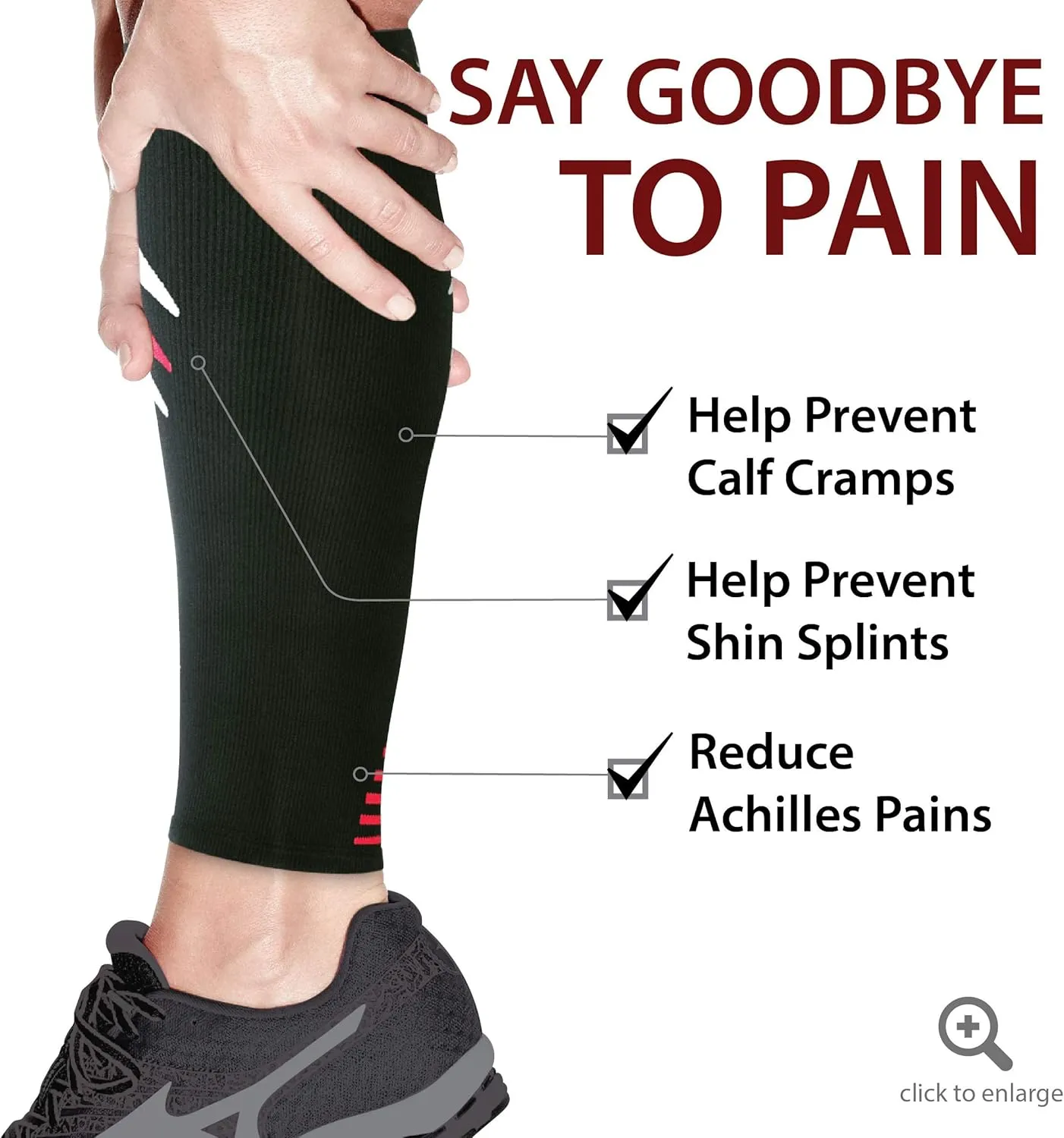 Rymora Calf Compression Sleeves Men Women - Leg Compression Sleeve Footless Socks - Shin Splint Relief Fitness Running