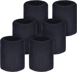Willbond 6 Pcs Wrist Sweatbands Sports Wristbands for Competitions Absorbent Sweatbands for Basketball Tennis Football Running Working