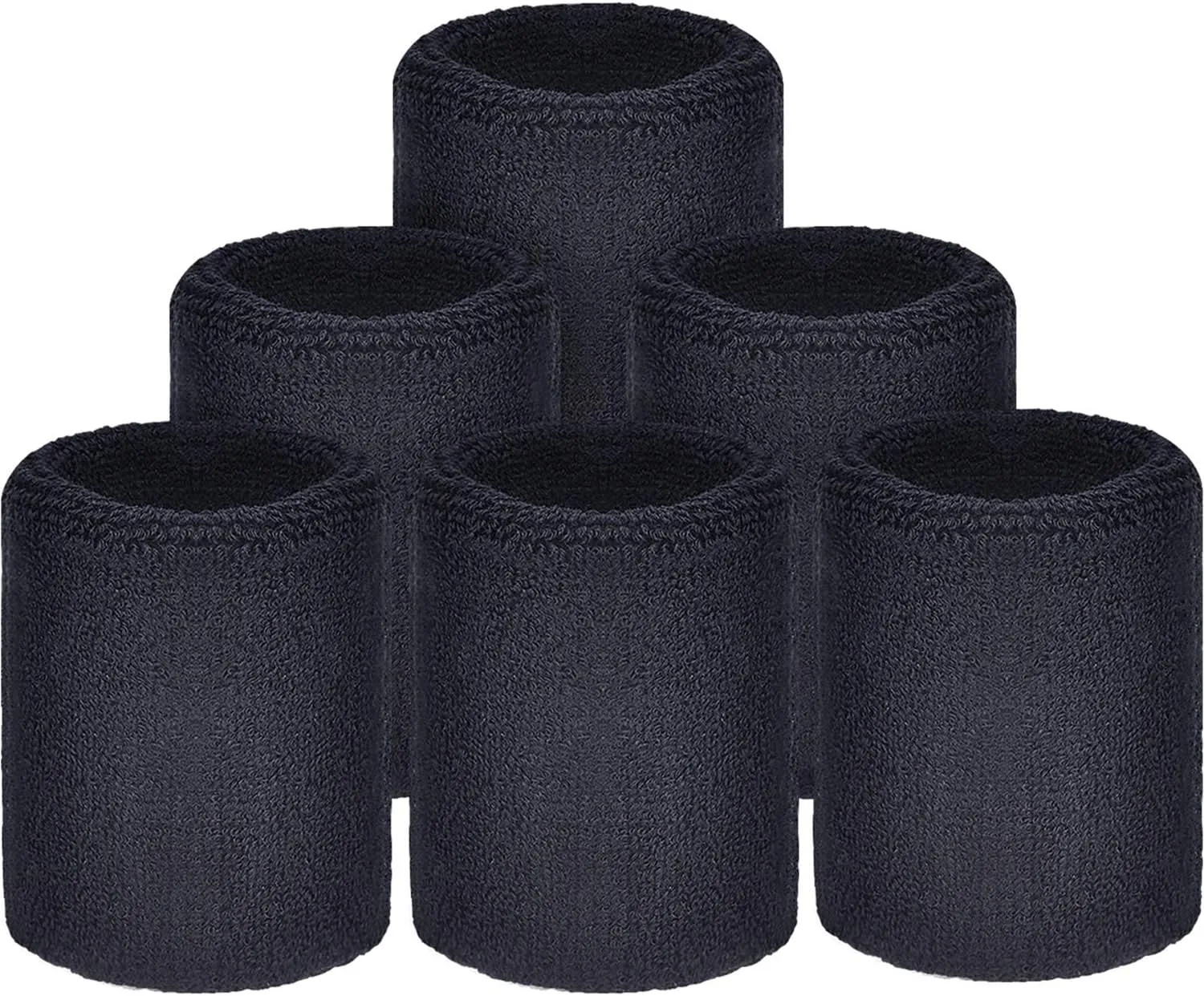 Willbond 6 Pcs Wrist Sweatbands Sports Wristbands for Competitions Absorbent Sweatbands for Basketball Tennis Football Running Working