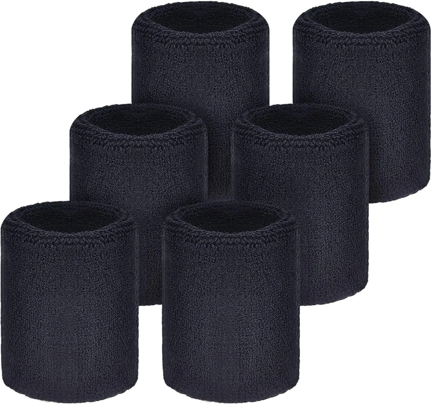 Willbond 6 Pcs Wrist Sweatbands Sports Wristbands for Competitions Absorbent Sweatbands for Basketball Tennis Football Running Working
