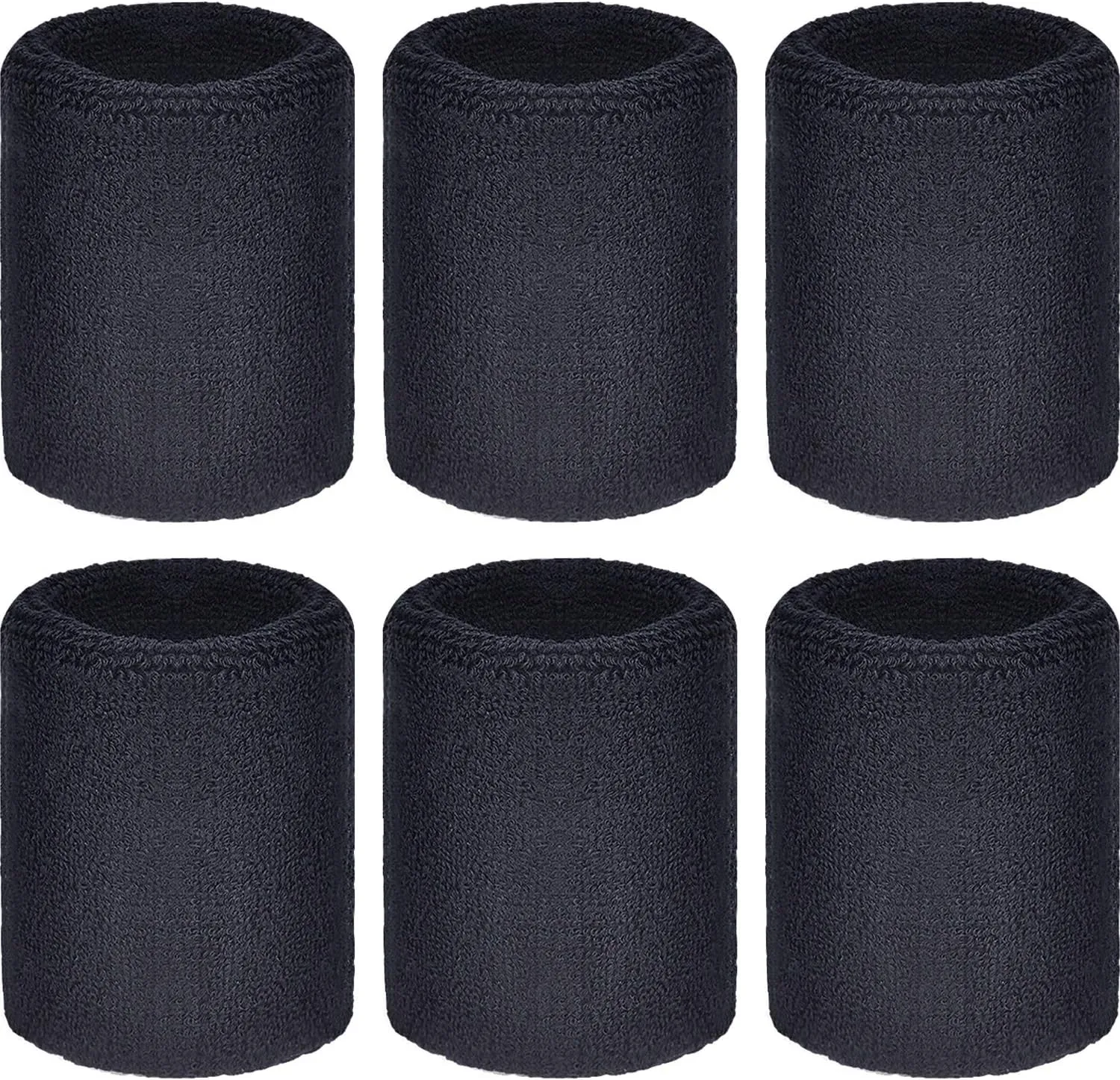 Willbond 6 Pcs Wrist Sweatbands Sports Wristbands for Competitions Absorbent Sweatbands for Basketball Tennis Football Running Working