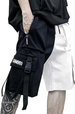 XYXIONGMAO Men's Joggers Techwear Black Hip Hop Cargo Shorts Streetwear Sweatpants Cargo Pants for Men